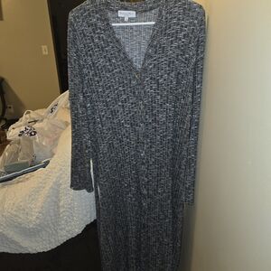 Michael Stars Gray Button-Up Knit Dress
